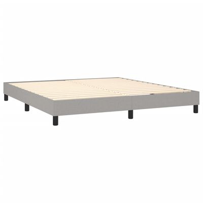vidaXL Box spring postel s matrací a LED světle šedá 160x200 cm textil