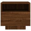 vidaXL Nočn&iacute; stolek s LED osvětlen&iacute;m hněd&yacute; dub 40 x 39 x 37 cm