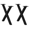 vidaXL Nohy konferenčn&iacute;ho stolku ve tvaru X, 2 ks, čern&eacute;, 50 x (42-43) cm, ocel