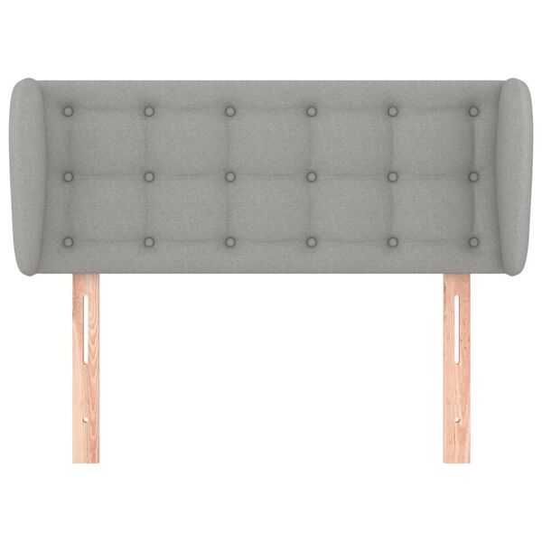 vidaXL Čelo postele typu u&scaron;&aacute;k světle &scaron;ed&eacute; 103x23x78/88 cm textil