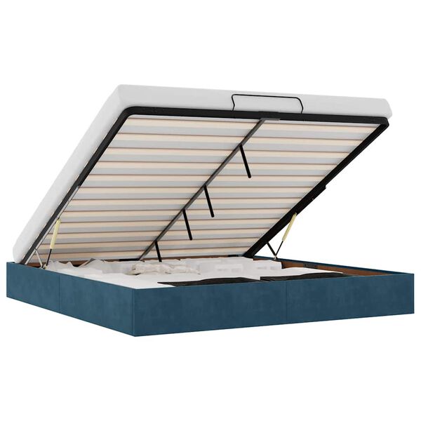 vidaXL Osmansk&yacute; r&aacute;m postele bez matrac&iacute; tmavě modr&aacute; 180x200 cm samet