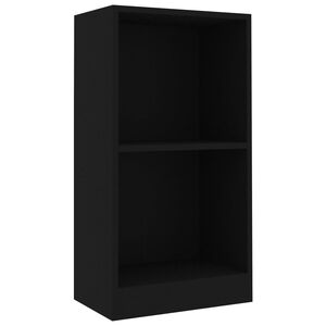 vidaXL Knihovna čern&aacute; 40x24x75 cm kompozitn&iacute; dřevo