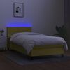 vidaXL Box spring postel s matrac&iacute; a LED zelen&aacute; 90x190 cm textil