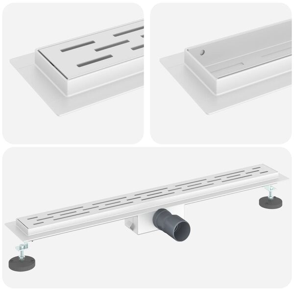 vidaXL Sprchov&yacute; odtok s designem linie Stř&iacute;brn&aacute; 70 cm