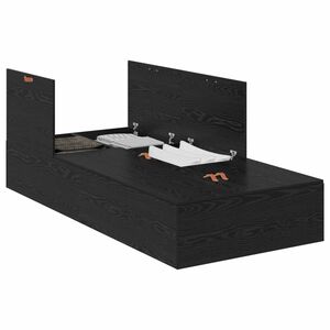 vidaXL R&aacute;m postele s &uacute;ložn&yacute;m prostorem se dveřmi Čern&yacute; dub 80 x 200 cm