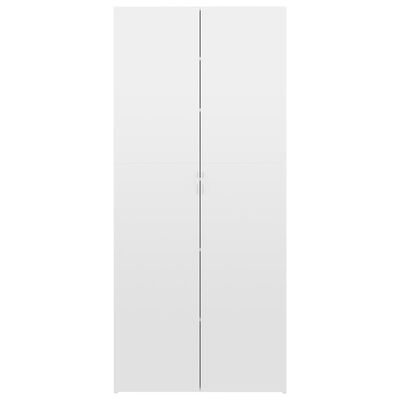 vidaXL Botník bílý s vysokým leskem 80 x 35,5 x 180 cm dřevotříska