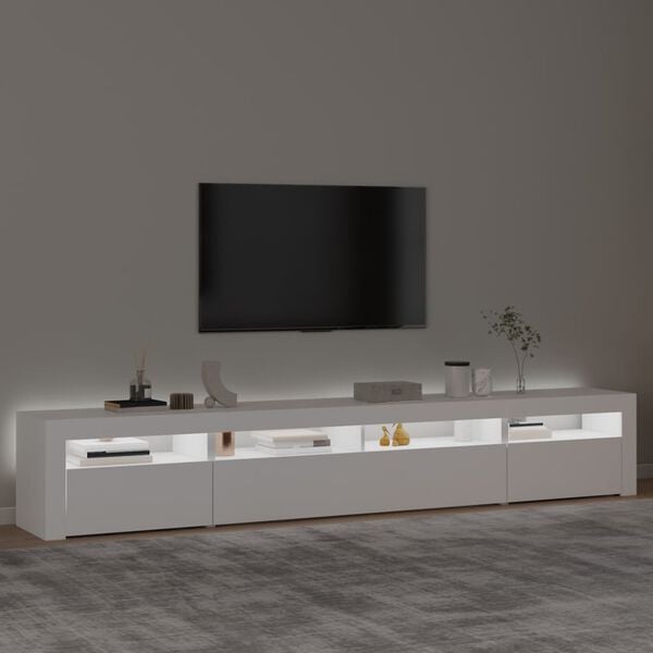 vidaXL TV skříňka s LED osvětlením bílá 240x35x40 cm