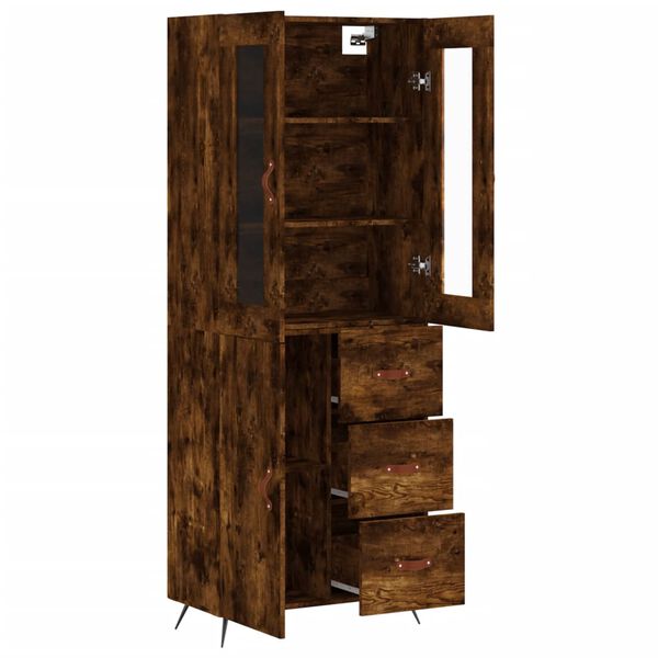 vidaXL Skř&iacute;ň highboard kouřov&yacute; dub 69,5 x 34 x 180 cm kompozitn&iacute; dřevo