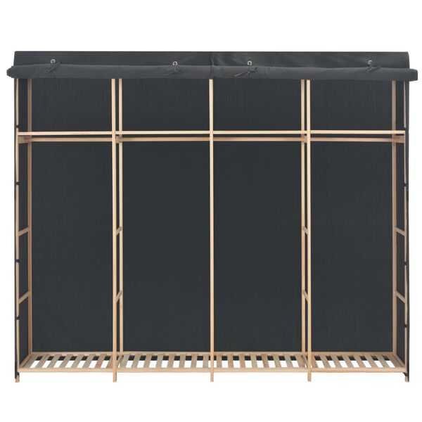 vidaXL Šatní skříň šedá 200 x 40 x 170 cm textil