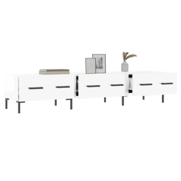 vidaXL TV skř&iacute;ňka b&iacute;l&aacute; s vysok&yacute;m leskem 150x36x30 cm kompozitn&iacute; dřevo