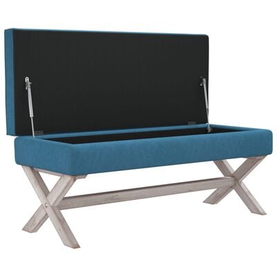vidaXL Stolička s úložným prostorem modrá 110x45x49 cm samet