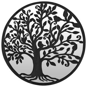 vidaXL Zrcadlo čern&eacute; 40 x 2,5 cm železo kulat&eacute; do interi&eacute;ru