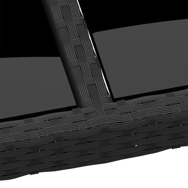 vidaXL Zahradní stůl 250 x 100 x 75 cm tvrzené sklo a polyratan černý