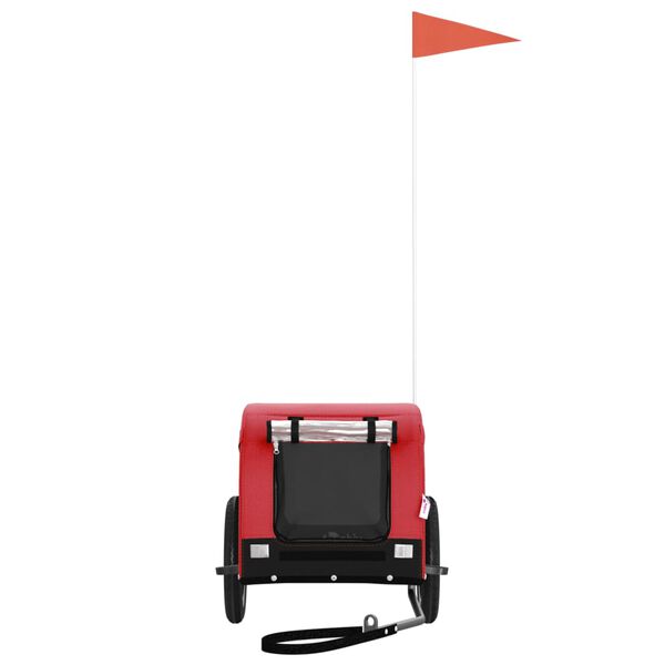 vidaXL Vozík za kolo pro psa červený a černý oxfordská tkanina/železo