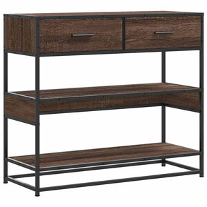 vidaXL Konzolov&yacute; stolek hněd&yacute; dub 90x35x80 cm kompozitn&iacute; dřevo