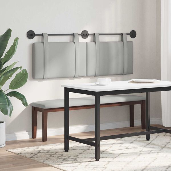 vidaXL Z&aacute;věsn&aacute; čeln&iacute; deska Oblačno &scaron;ed&aacute; 130 x 55 x 5 cm textil