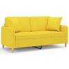 vidaXL 2m&iacute;stn&aacute; pohovka s pol&scaron;t&aacute;ři světle žlut&aacute; 140 cm textil
