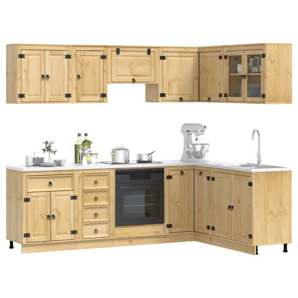 vidaXL Truhl&aacute;řsk&yacute; se z&aacute;suvkou s polic&iacute; 10 pcs Med Masivn&iacute; borov&eacute; dřevo