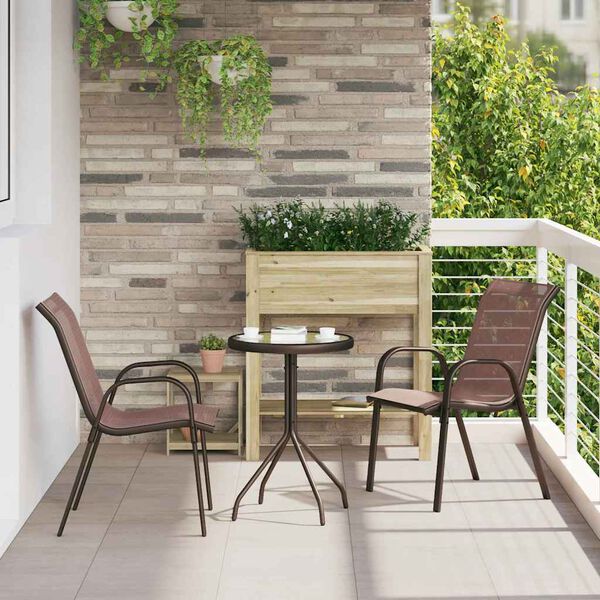 vidaXL Zahradn&iacute; bistro set 3 pcs Hněd&aacute; Ocel