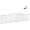 vidaXL Klenut&eacute; gabionov&eacute; ko&scaron;e 15ks 400x30x80/100 cm pozinkovan&eacute; železo