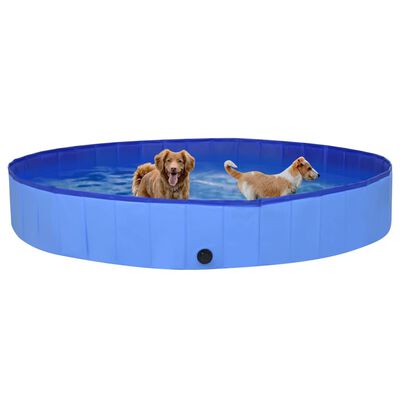 vidaXL Skládací bazén pro psy modrý 300 x 40 cm PVC