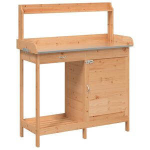 vidaXL Přesazovac&iacute; stůl se skř&iacute;ňkou hněd&yacute; 110,5x45x124,5cm masiv jedle