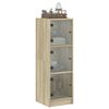 vidaXL Highboard se skleněn&yacute;mi dv&iacute;řky dub sonoma 35 x 37 x 109 cm