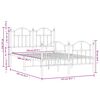 vidaXL Kovov&yacute; r&aacute;m postele s hlavov&yacute;m a nožn&iacute;m čelem b&iacute;l&yacute; 120 x 200 cm