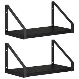 vidaXL N&aacute;stěnn&eacute; poličky 2 ks Čern&yacute; dub 30 x 16 x 15,5 cm