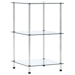 vidaXL 3patrov&aacute; police průhledn&aacute; 40 &times; 40 &times; 67 cm tvrzen&eacute; sklo