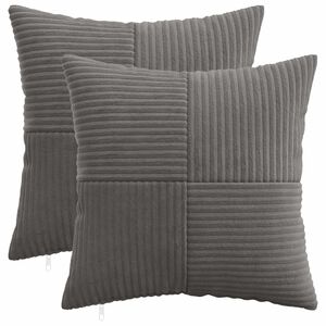 vidaXL Povlak na pol&scaron;t&aacute;ř 2 pcs ALMELO Tmavě &scaron;ed&aacute; 30 x 30 cm man&scaron;estr