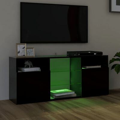vidaXL TV skříňka s LED osvětlením černá 120 x 30 x 50 cm