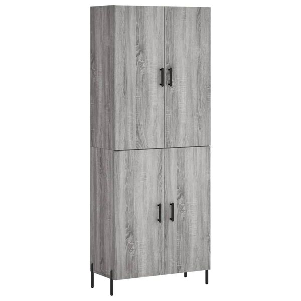 vidaXL Skř&iacute;ň highboard &scaron;ed&aacute; sonoma 69,5 x 34 x 180 cm kompozitn&iacute; dřevo