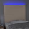 vidaXL Čelo postele s LED cappuccino 90x5x118/128 cm umělá kůže