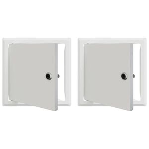 vidaXL Př&iacute;stupov&yacute; panel 2 ks B&iacute;l&aacute; 23 x 23 x 3 cm Ocel