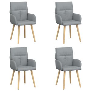 vidaXL J&iacute;deln&iacute; židle 4 ks Textil Světle &scaron;ed&aacute; 60 x 56 x 96 cm