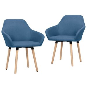 vidaXL J&iacute;deln&iacute; židle 2 ks modr&eacute; textil