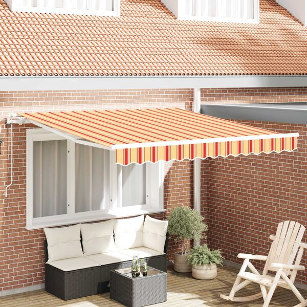 vidaXL Budsorovatelné zastřešení Žlutá a oranžová 350 x 250 cm