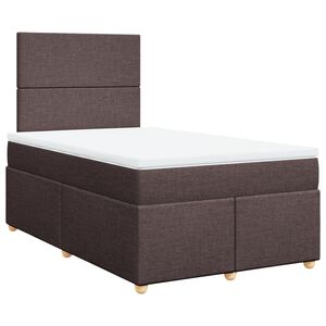 vidaXL Box spring postel s matrac&iacute; tmavě hněd&aacute; 120x190 cm textil