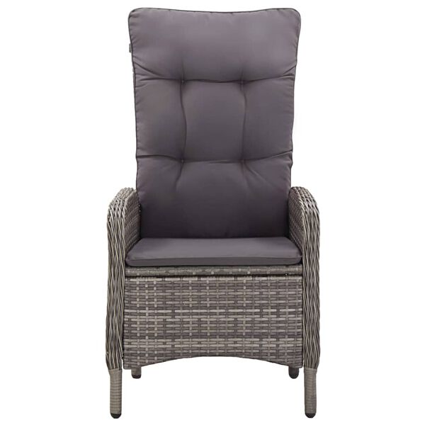 vidaXL 3dílný zahradní bistro set polyratan šedý