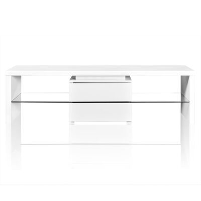 LED vysoce lesklý bílý TV stolek 150 cm