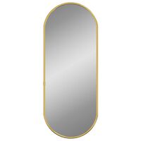 vidaXL Nástěnné zrcadlo zlaté 50x20 cm oválné