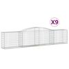 vidaXL Klenut&eacute; gabionov&eacute; ko&scaron;e 9 ks 400x50x80/100 cm pozinkovan&eacute; železo