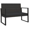vidaXL Zahradn&iacute; lavice s podu&scaron;kami čern&aacute; 106 cm polyratan