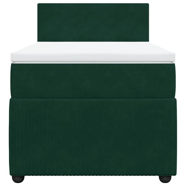 vidaXL Box spring postel s matrac&iacute; tmavě zelen&aacute; 80 x 200 cm samet