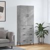 vidaXL Skř&iacute;ň highboard betonově &scaron;ed&aacute; 69,5x34x180 cm kompozitn&iacute; dřevo