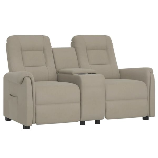 vidaXL 2m&iacute;stn&eacute; mas&aacute;žn&iacute; polohovac&iacute; křeslo s drž&aacute;kem n&aacute;pojů světle &scaron;ed&eacute;