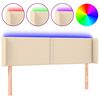 vidaXL Čelo postele s LED kr&eacute;mov&eacute; 147 x 16 x 78/88 cm textil