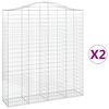 vidaXL Klenut&eacute; gabionov&eacute; ko&scaron;e 2 ks 200x50x220/240cm pozinkovan&eacute; železo