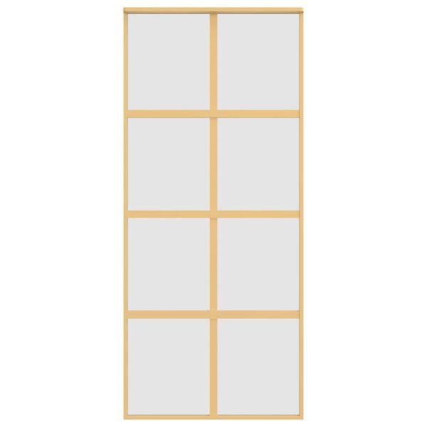 vidaXL Posuvn&eacute; dveře zlat&eacute; 90 x 205 cm ml&eacute;čn&eacute; ESG sklo a hlin&iacute;k